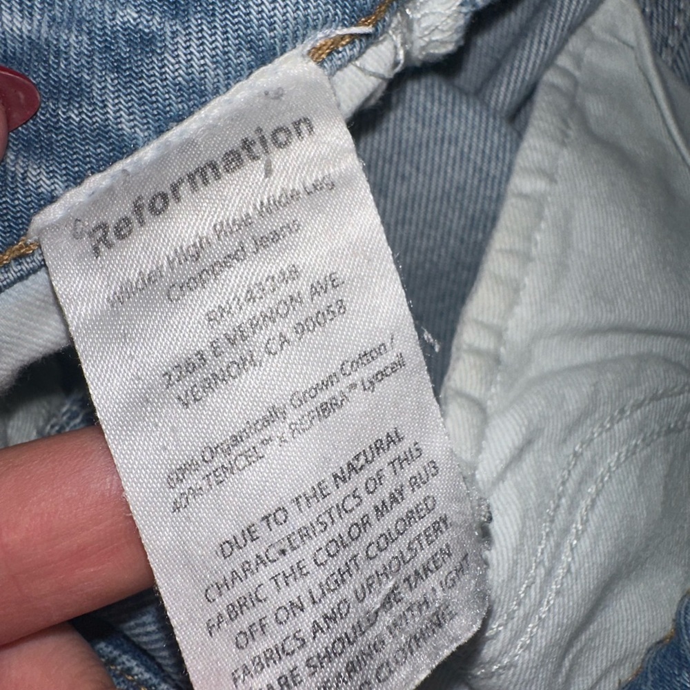 Reformation Light Blue Straight Leg Jeans size 24 - Picture 9 of 14